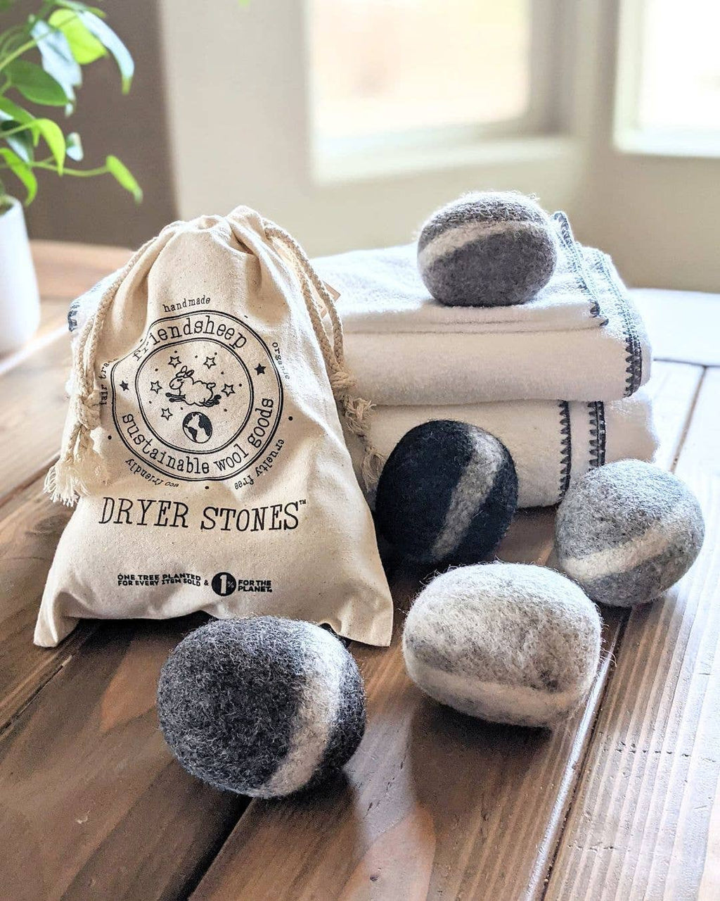 100% Wool Dryer "Stone" Balls - Set of 3