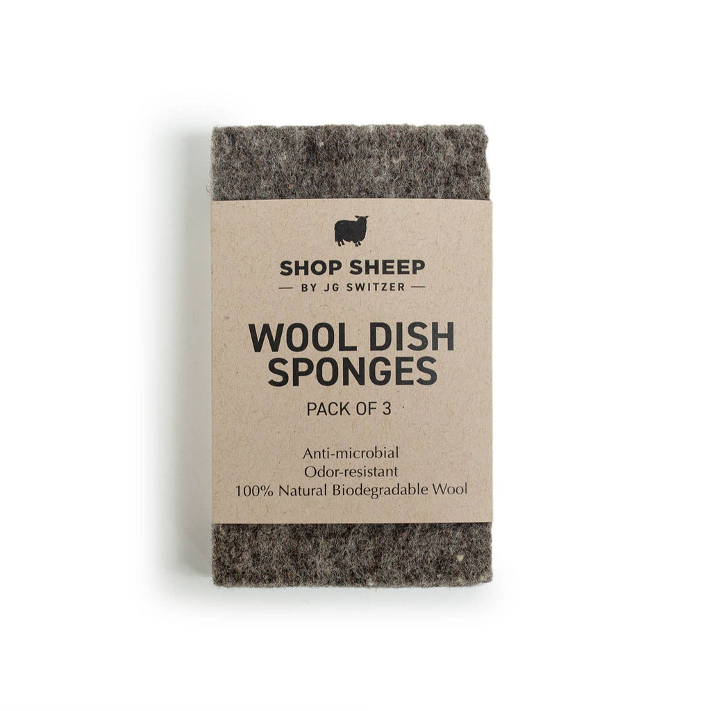 Natural Felted Wool Dish Sponge – 3 Pack