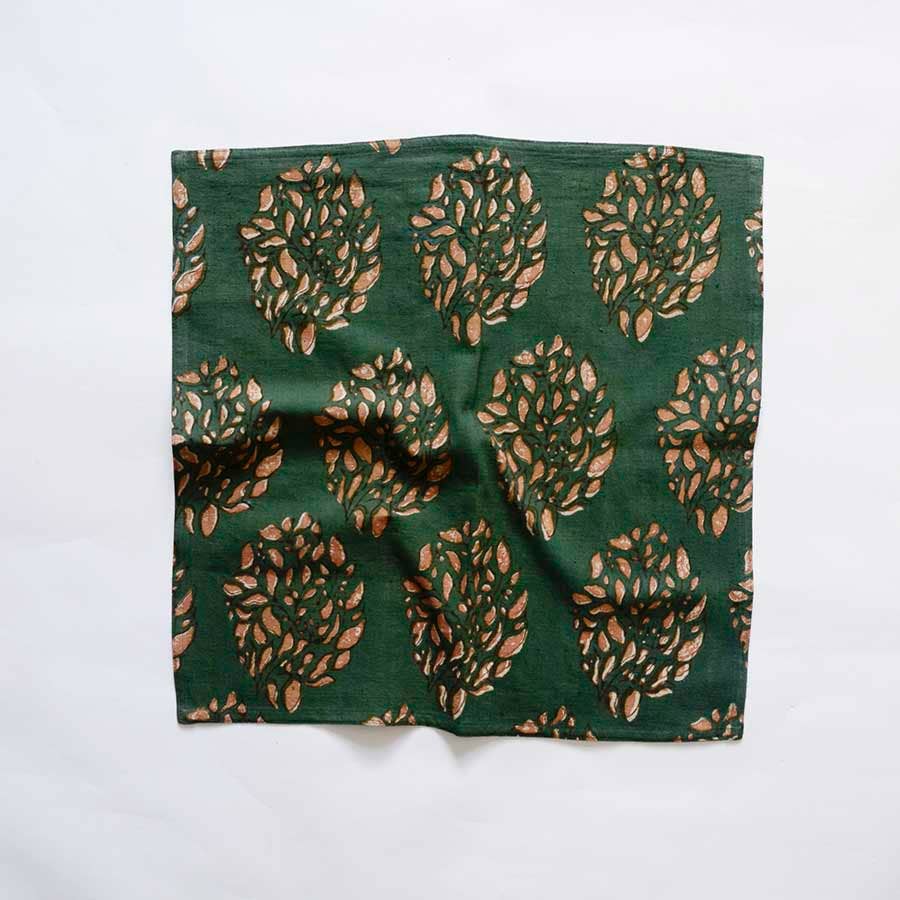 Organic Cotton Dinner Napkin - Set of 4 in Leah Leaf