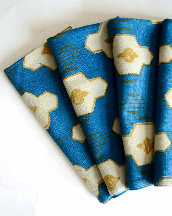 Organic Cotton Dinner Napkin - Set of 4 in Hopi Blue