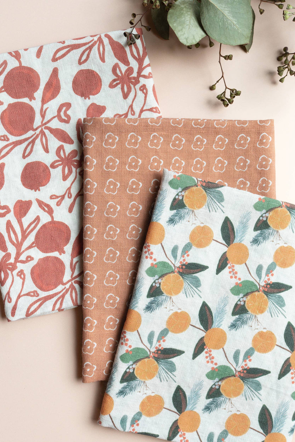 Pomegranate Organic Linen Tea Towel