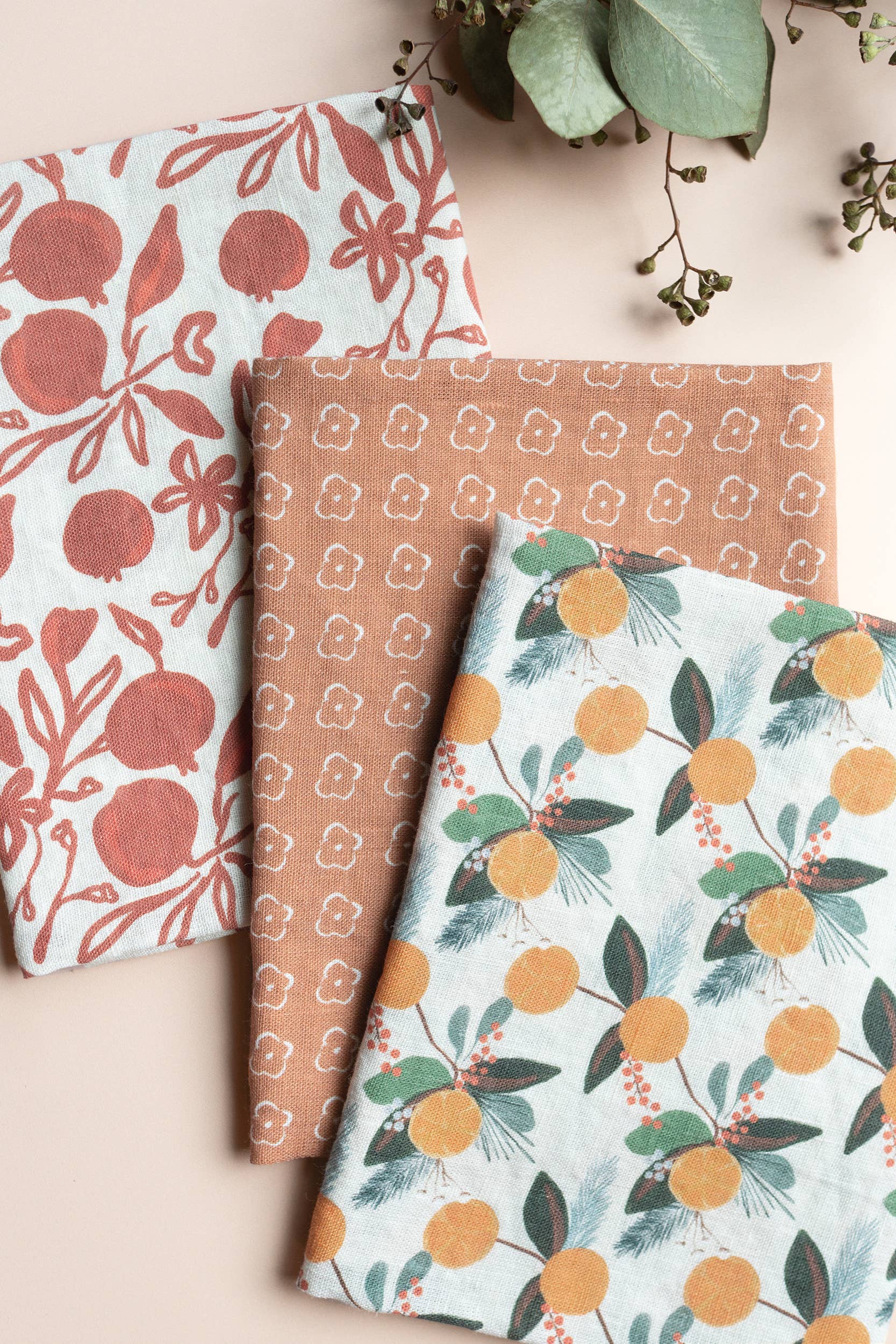 Pomegranate Organic Linen Tea Towel
