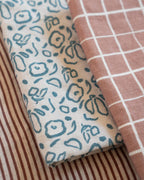 Mocha Grid Organic Linen Tea Towel