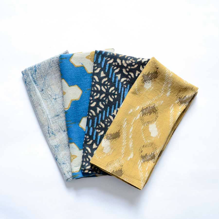 Organic Cotton Dinner Napkin - Set of 4 in Corfu Mix